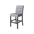 TOPMAX 5-Piece Counter Height Dining Set Wood Square Dining Room Table and Chairs Stools w/Footrest & 4 Upholstered high-back Chairs,Black