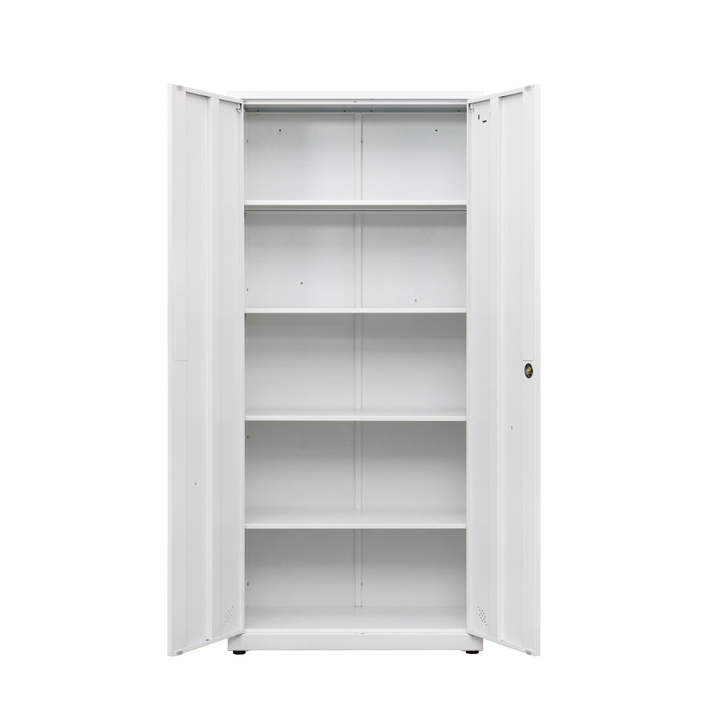 High Storage Cabinet with 2 Doors and 4 Partitions to Separate 5 Storage Spaces, Home/ Office Design