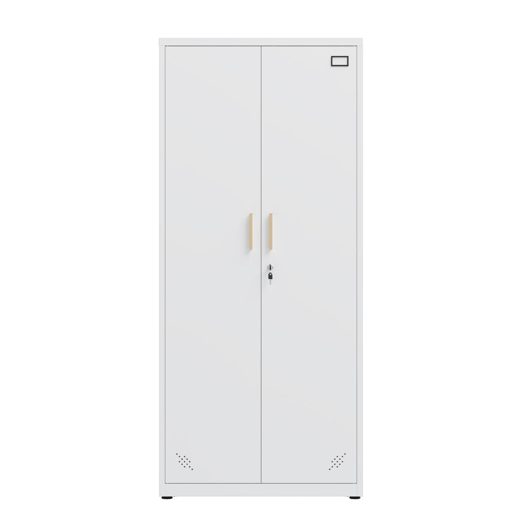 High Storage Cabinet with 2 Doors and 4 Partitions to Separate 5 Storage Spaces, Home/ Office Design