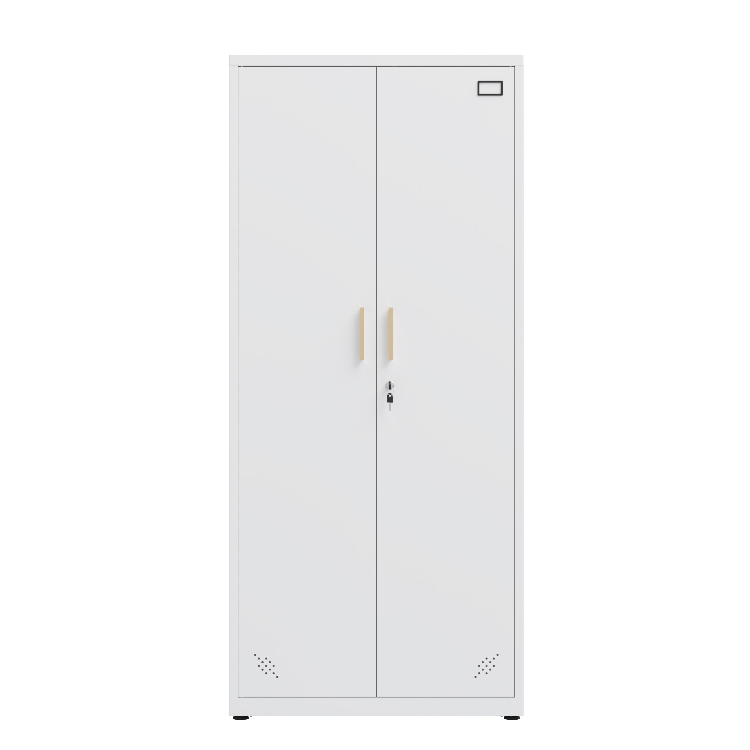 High Storage Cabinet with 2 Doors and 4 Partitions to Separate 5 Storage Spaces, Home/ Office Design