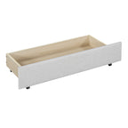 Full Size Upholstered Daybed with 2 Storage Drawers Sofa Bed Frame No Box Spring Needed, Linen Fabric (Beige)