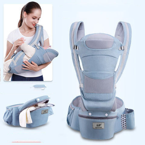 Ergonomic Baby Carrier Infant Baby Hipseat Carrier 3 In 1 Front Facing Ergonomic Kangaroo Baby Wrap Sling Green