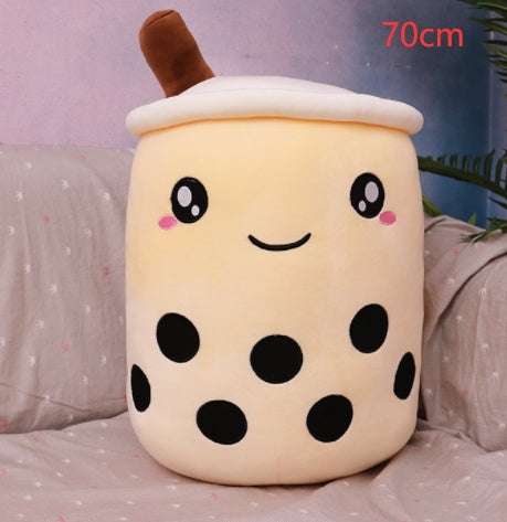 Cute Fruit Drink Plush Stuffed Soft Strawberry Milk Tea Plush Boba Tea Cup Toy Bubble Tea Pillow Cushion Kids Gift light coffee 70cm