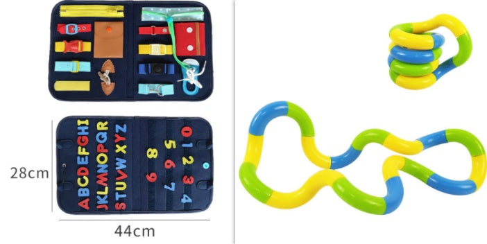New Busy Book Children's Busy Board Dressing And Buttoning Learning Baby Early Education Preschool Sensory Learning Toy C set