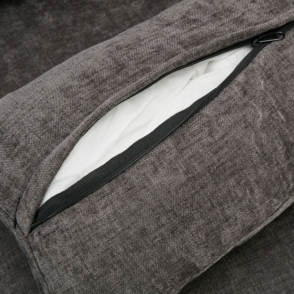 Cozy Upholstered Sofa Set Oversized Comfy Cloud Sofa Double Cushion Sofa Group Plush Cushion Sofa Couch for Living Room, Grey