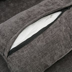 Cozy Upholstered Sofa Set Oversized Comfy Cloud Sofa Double Cushion Sofa Group Plush Cushion Sofa Couch for Living Room, Grey