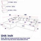 Modern Chenille Upholstered Sectional Sofa Couch Set,Modular 108' L Shaped Sectional Living Room Sofa Set With 6 Pillows,Free Combination Sofa Couch for Living Room,Bedroom(Left Chaise)W834P240009