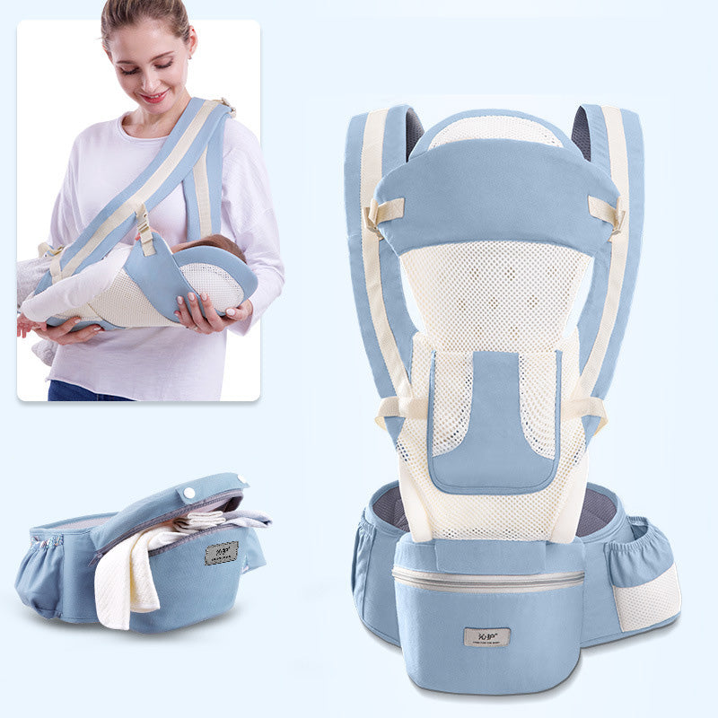 Ergonomic Baby Carrier Infant Baby Hipseat Carrier 3 In 1 Front Facing Ergonomic Kangaroo Baby Wrap Sling Breathable Green