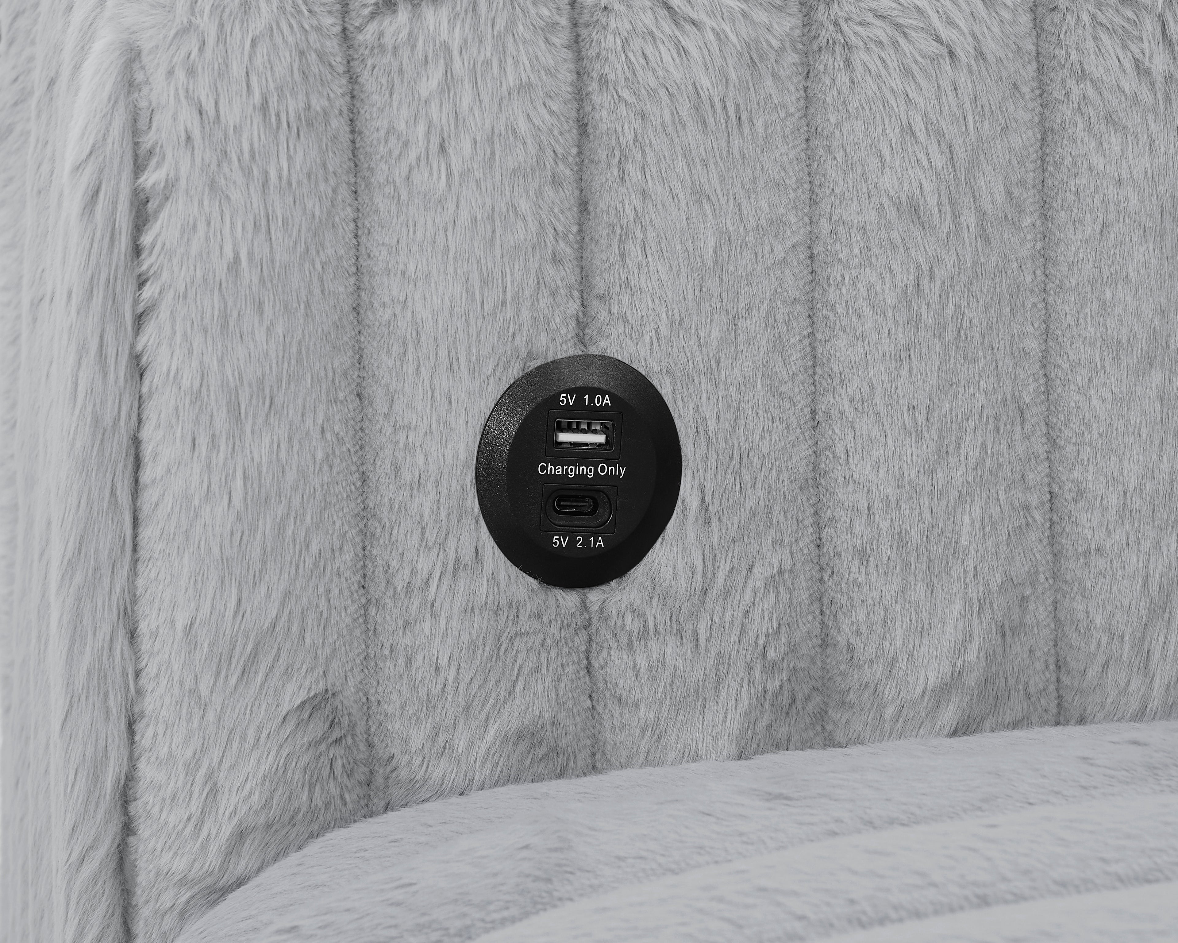 122 Inch Pull Out Couch, Rabbit plush Fabric Sofa Bed with USB Ports & Comfy Upholstered, Oversized U Shape Sectional Sleeper Sofa Bed with Storage Chaise, Grey