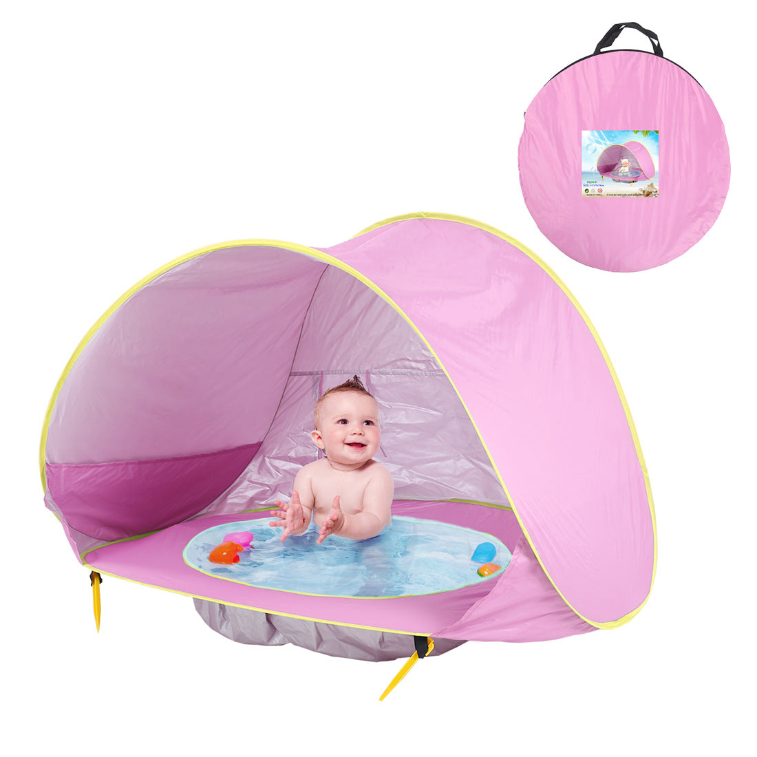 Baby Beach Tent Kids Outdoor Camping Easy Fold Up Waterproof Up Sun Awning Tent UV-protecting Pink