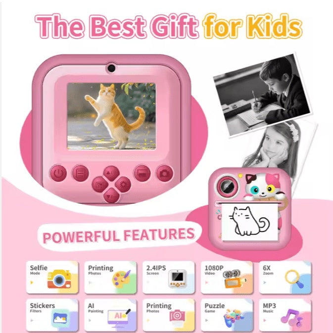 Instant Print Camera For Kids