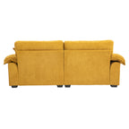 84' Chenille Sofa Small Sofa Loveseat Deep Seat Sofa Couch with 2 Throw Pillows & Memory Foam for Living Room Apartment Office Lounge-Yellow