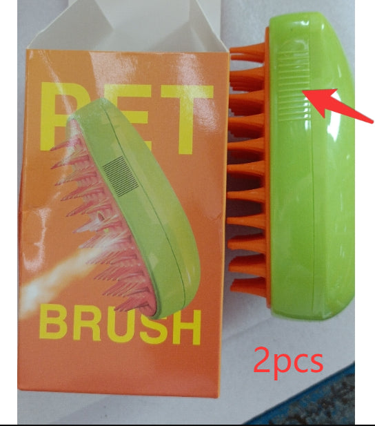 3 In 1 Cat Steam Brush Steamy Dog Brush Electric Spray Cat Hair Brushes For Massage Pet Grooming Comb Hair Removal Combs Unified Green2pcs