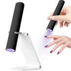 UV For Gel Nails, Mini U V LED Nail Light Handheld, With Bracket, Portable Nail Dryer, Rechargeable USB Wireless, For Fast Drying, Black Black