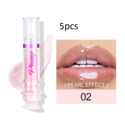 New Tube Lip Rich Lip Color Slightly Spicy Lip Honey Lip Glass Mirror Face Lip Mirror Liquid Lipstick 2Color5pcs