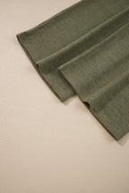 Laurel Green Solid Color Knit Loose Straight Leg Casual Overall Jumpsuit