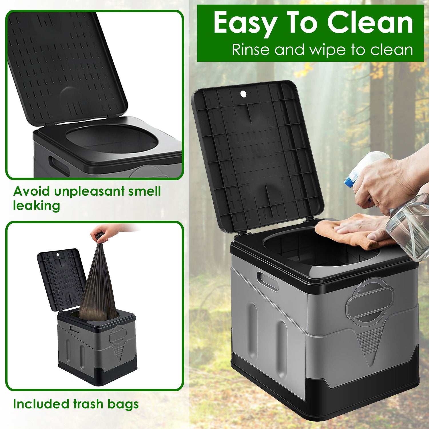 Portable Toilet With Handbag, Collapsible Emergency Toilet With Lid - Not Shipped On Weekends