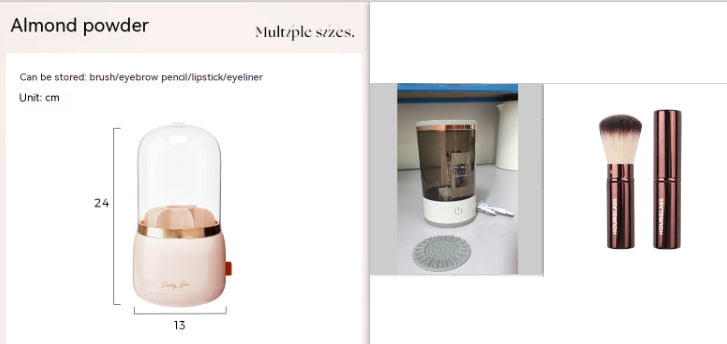 Women Eye Shadow Brush Cleaning Tool Portable Electric Makeup Brush Cleaner Machine With USB Charging Automatic Cosmetic Brush Grey and white set1 USB