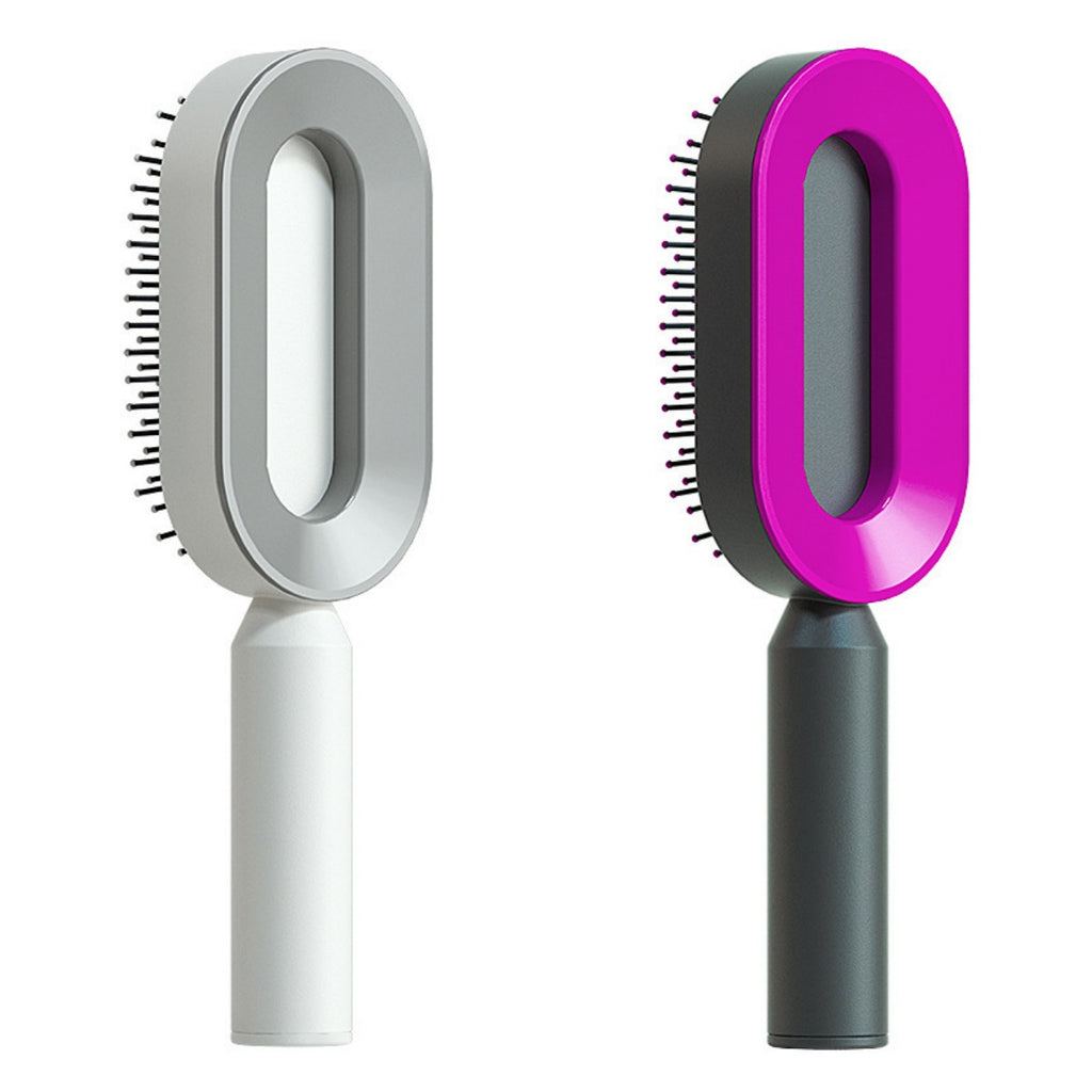 Self Cleaning Hair Brush For Women One-key Cleaning Hair Loss Airbag Massage Scalp Comb Anti-Static Hairbrush Set P