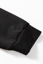 Black Two-tone Long Sleeve Zipped Front Casual Romper- Women