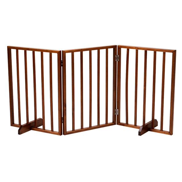 24 Inch Brown Foldable 3-pack Pet Fence Brown