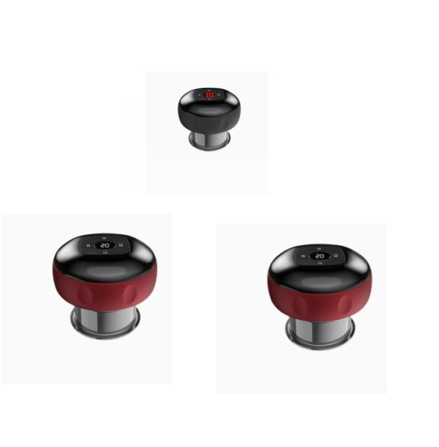 Electric Vacuum Cupping Massage Body Cups Anti-Cellulite Therapy Massager For Body Electric Guasha Scraping Fat Burning Slimming 2Red and black 6speed charging USB