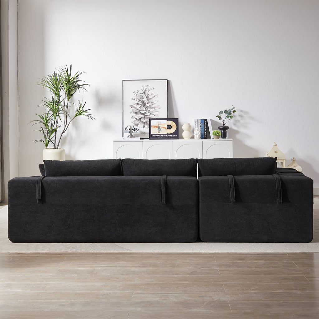 Modern Chenille Upholstered Sectional Sofa Couch Set,Modular 108' L Shaped Sectional Living Room Sofa Set With 6 Pillows,Free Combination Sofa Couch for Living Room,Bedroom(Left Chaise)W834P240009
