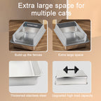 Oversized Stainless Steel Litter Box, Semi-enclosed Splash-proof And Leak-proof Design, Removable Lid, Suitable For Big Cats, And More