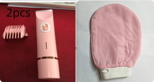 2 In 1 Hair Remover Women's Double Head Shaver Private Pubic Hair Trimmer Electric Razor Wet Dry Electric Body Hair Set2 USB