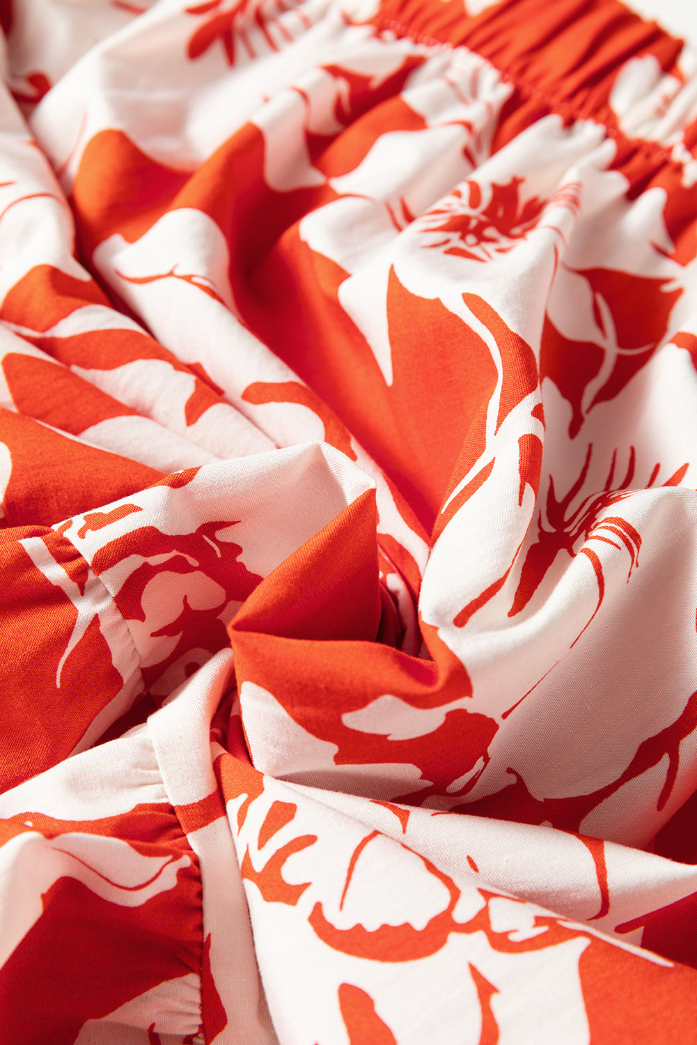 Red High Split Floral Western Cowgirl Maxi Skirt- Women