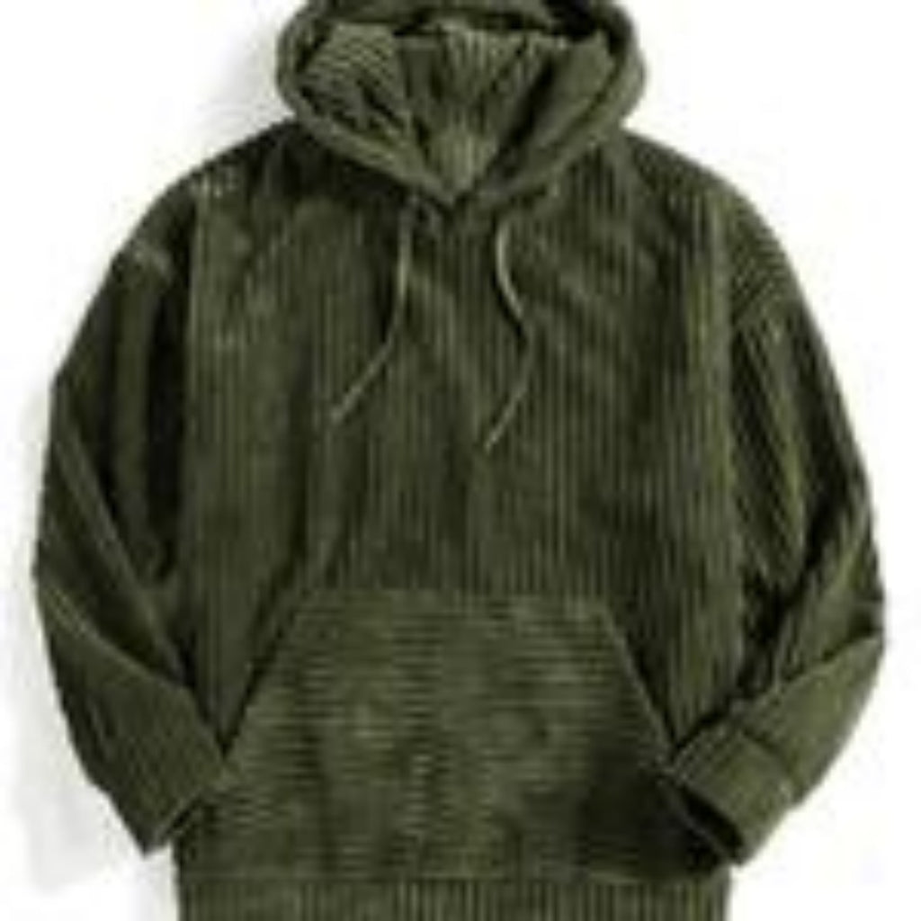 Export Quality English European And American Sizes Jacquard Round Neck Hoodie For Men Green