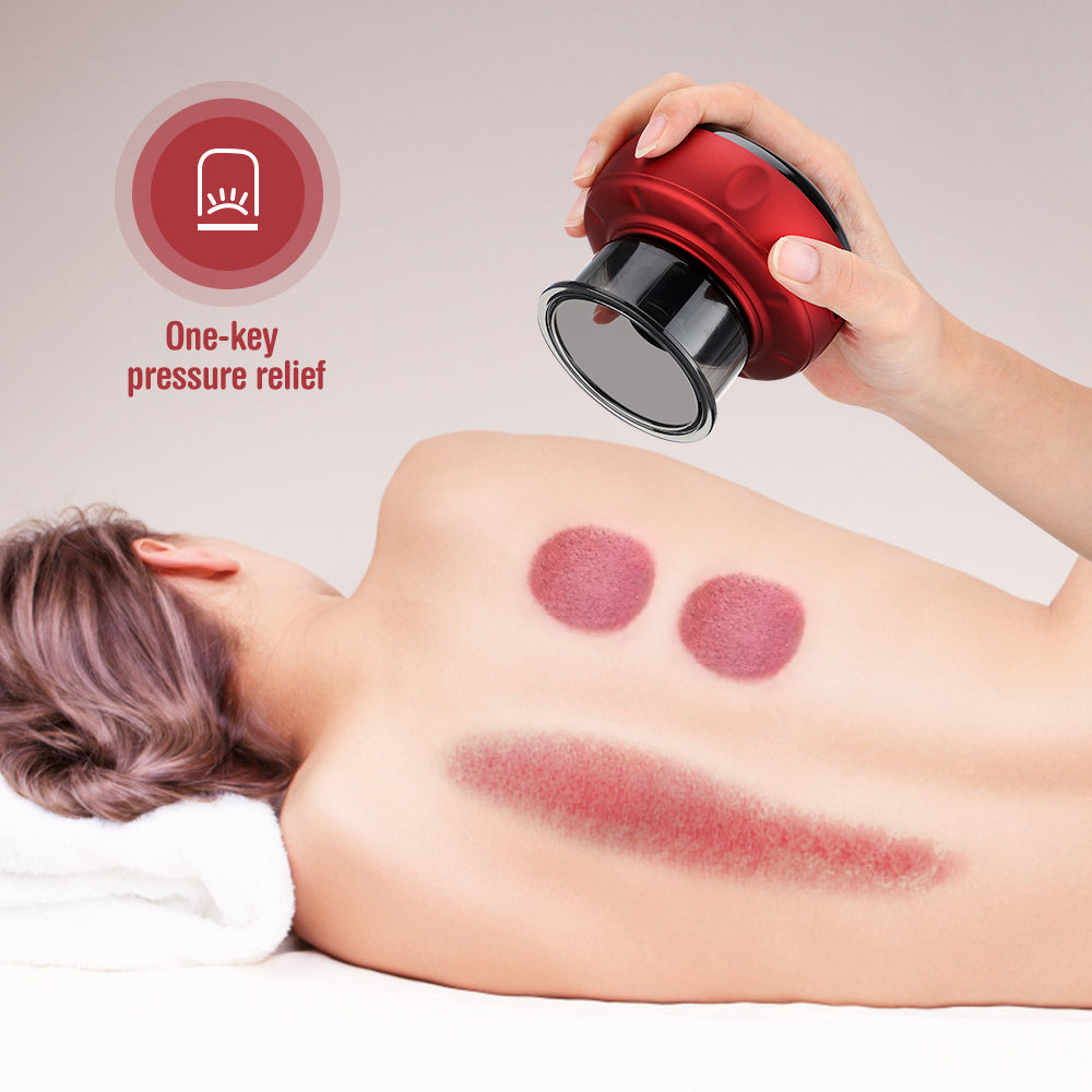 Electric Vacuum Cupping Massage Body Cups Anti-Cellulite Therapy Massager For Body Electric Guasha Scraping Fat Burning Slimming Red 12speed charging USB