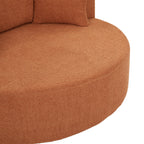 360° Swivel Accent Barrel Chair with Removable Pillows, Orange Red Chenille, 56.3 Inch