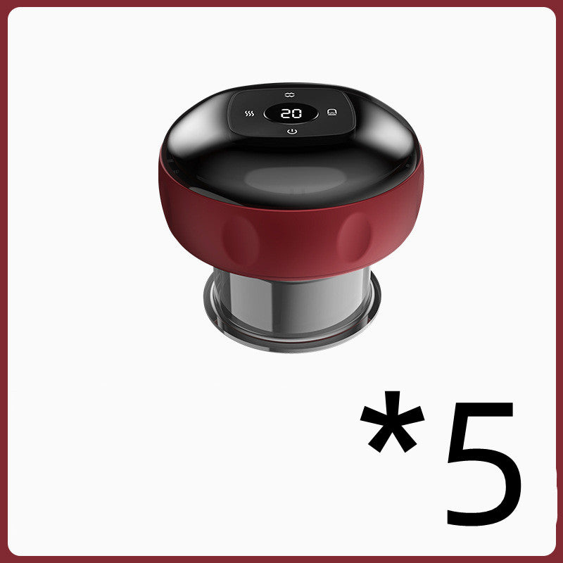 Electric Vacuum Cupping Massage Body Cups Anti-Cellulite Therapy Massager For Body Electric Guasha Scraping Fat Burning Slimming Red 5pcs 12speed charging USB