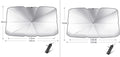 Foldable Car Windshield Sun Shade Umbrella UV Protection Heat Insulation Parasol Auto Front Window Cover Interior Protector Summer Gadgets Coated silver Set