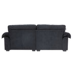 84' Chenille Sofa Small Sofa Loveseat Deep Seat Sofa Couch with 2 Throw Pillows & Memory Foam for Living Room Apartment Office Lounge-Black