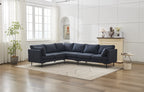 106' W Sectional L Shaped Sofa Couch Set for Living Room, Convertible Oversized 6-Seat Corner Sofa Sets with 2 Pillows, Modern Linen Sofas with Metal Legs for Living Room Apartment