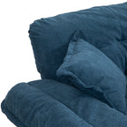 84' Chenille Sofa Small Sofa Loveseat Deep Seat Sofa Couch with 2 Throw Pillows & Memory Foam for Living Room Apartment Office Lounge-Blue