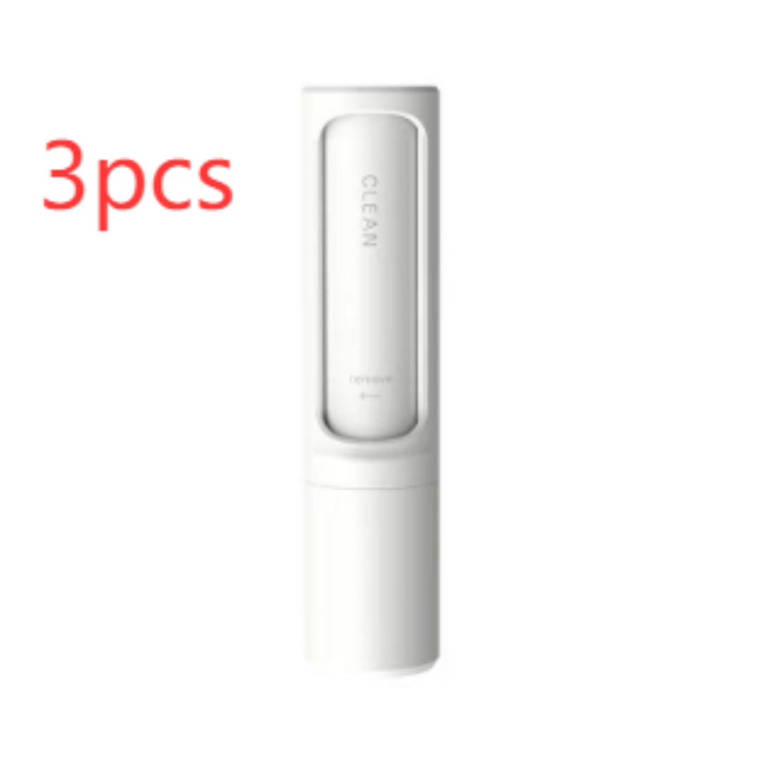 2-1 Reusable Pet Hair Remover Brush Lint Roller Portable Effective Self Cleaning Tool for Cat Dog Fur Hair Dust Removal Brush White3pcs