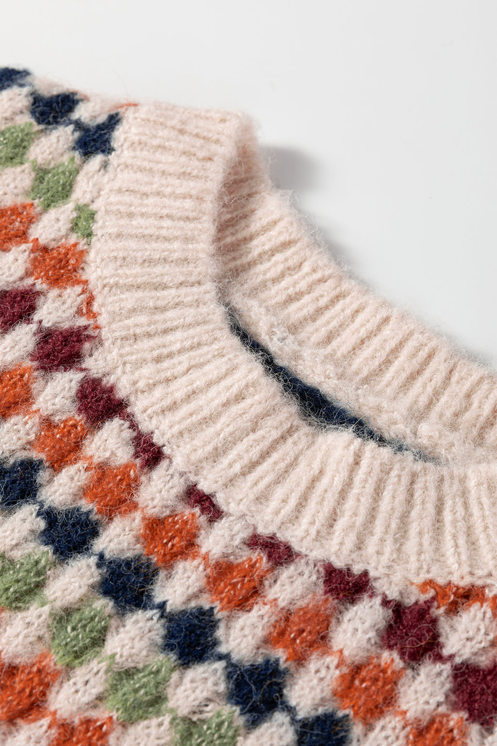 Multicolour Dotty Striped Pattern Knit Drop Shoulder Sweater- Women