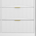 Modern 6-Drawer Dresser, Chest of Drawers for Bedroom, Living Room, Hallway, and Entryway - Large Storage Cabinet, White,Drawer panel with wavy patterns