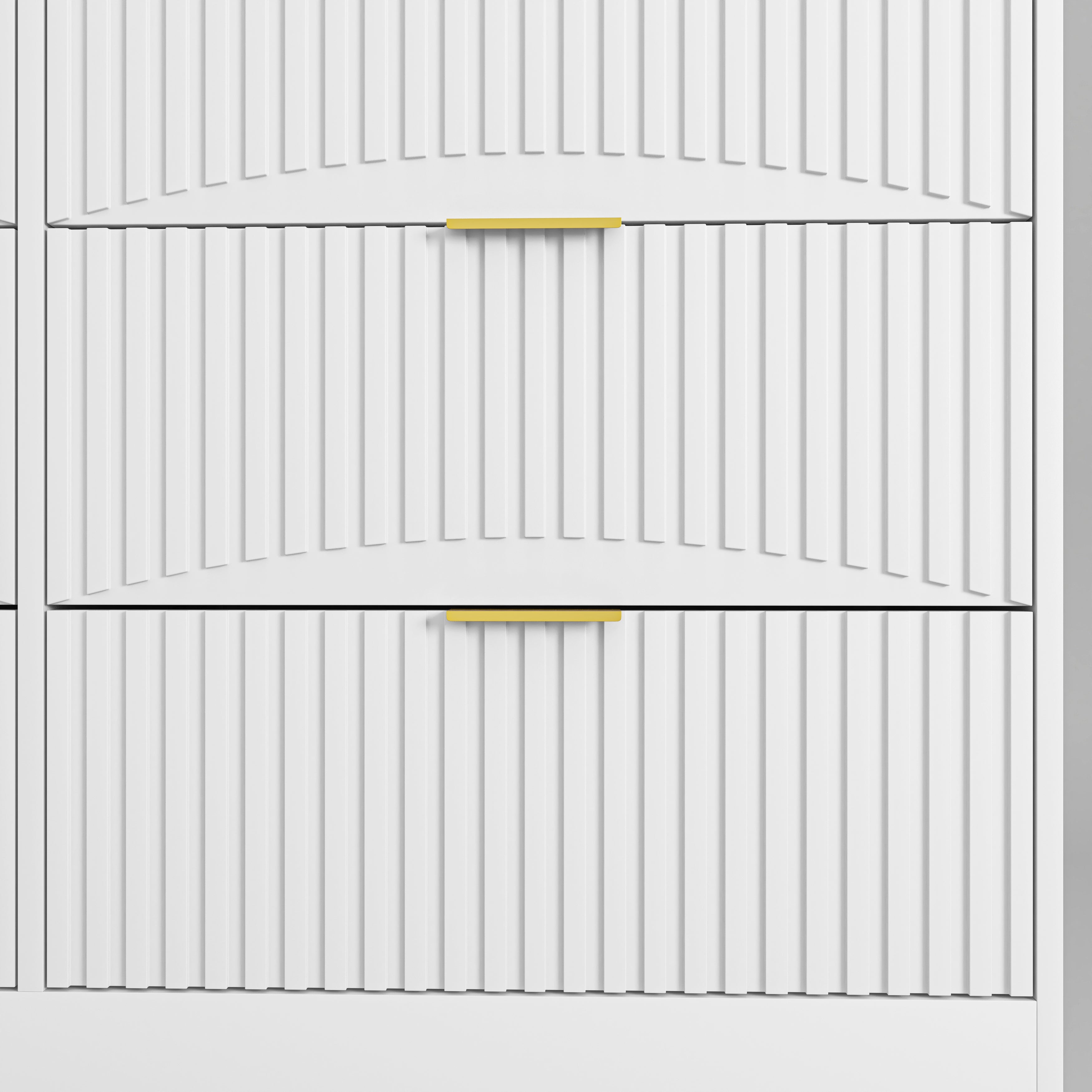 Modern 6-Drawer Dresser, Chest of Drawers for Bedroom, Living Room, Hallway, and Entryway - Large Storage Cabinet, White,Drawer panel with wavy patterns