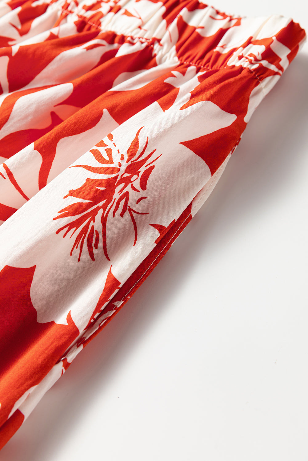 Red High Split Floral Western Cowgirl Maxi Skirt- Women