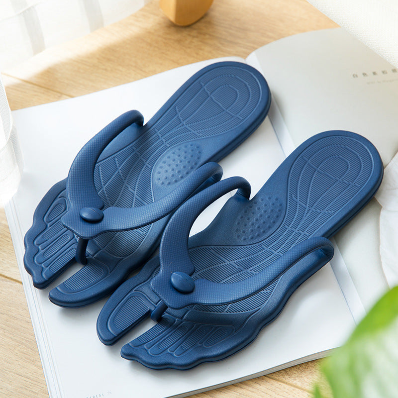 Folding beach slippers Dark blue