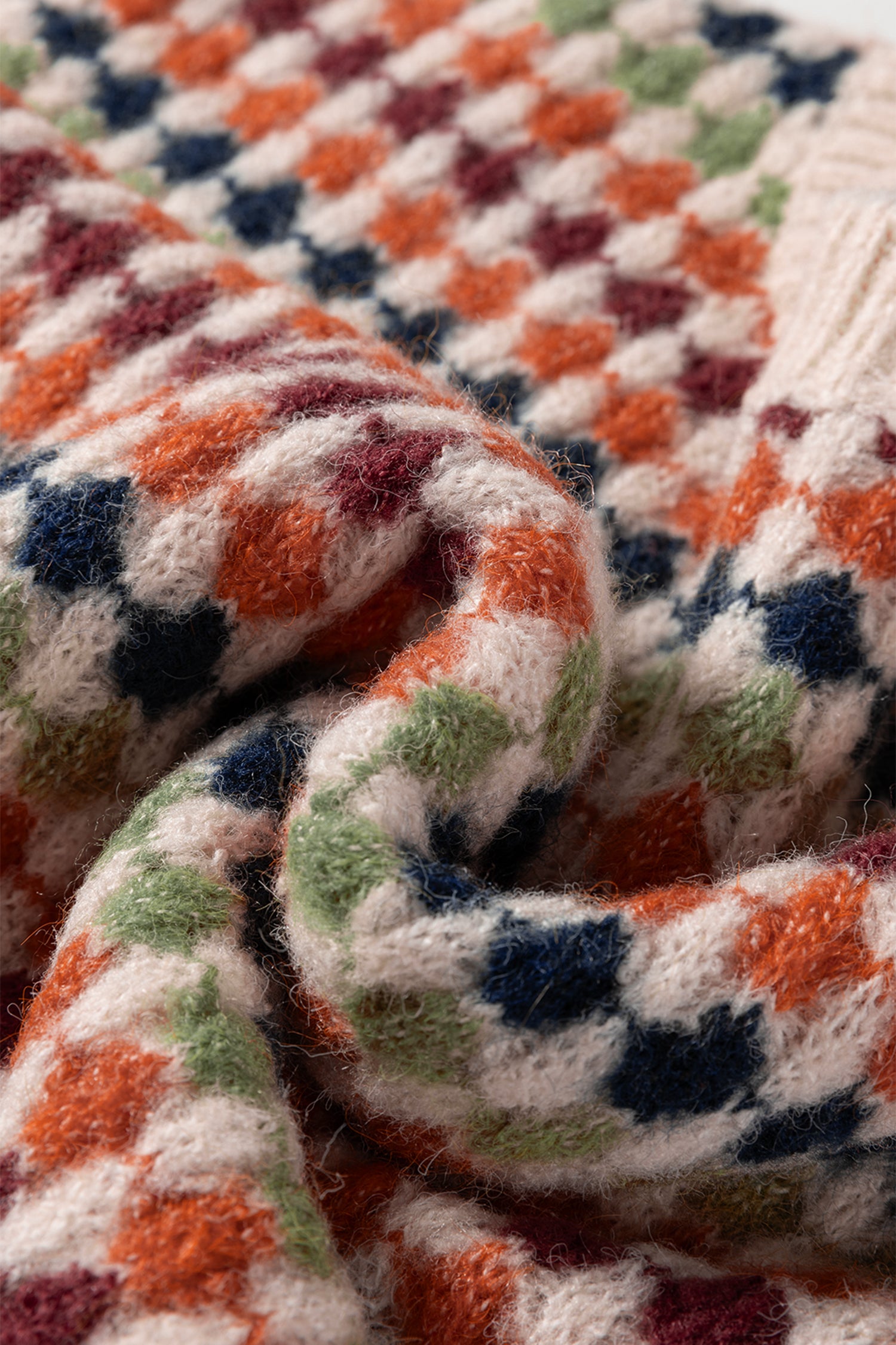 Multicolour Dotty Striped Pattern Knit Drop Shoulder Sweater- Women