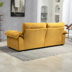 84' Chenille Sofa Small Sofa Loveseat Deep Seat Sofa Couch with 2 Throw Pillows & Memory Foam for Living Room Apartment Office Lounge-Yellow
