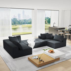 Modern Upholstered Sectional Sofa Couch Set,Modular 132' L Shaped Sectional Living Room Sofa Set With 6 Pillows,Free Combination Sofa Couch for Living Room,Bedroom