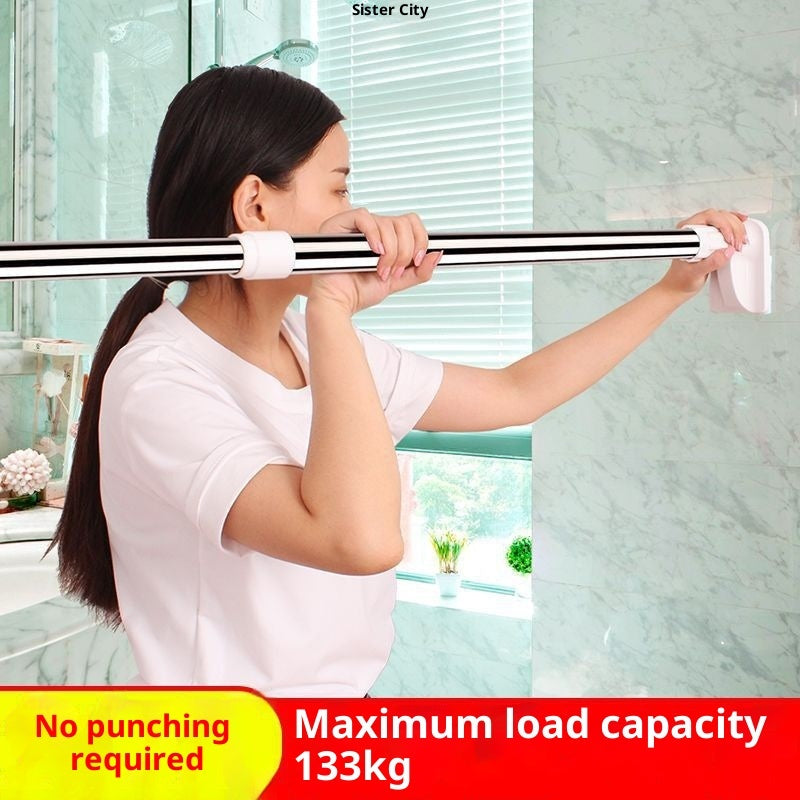 Telescopic Rod No-drill Balcony Clothes Hanger Bathroom