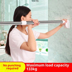 Telescopic Rod No-drill Balcony Clothes Hanger Bathroom