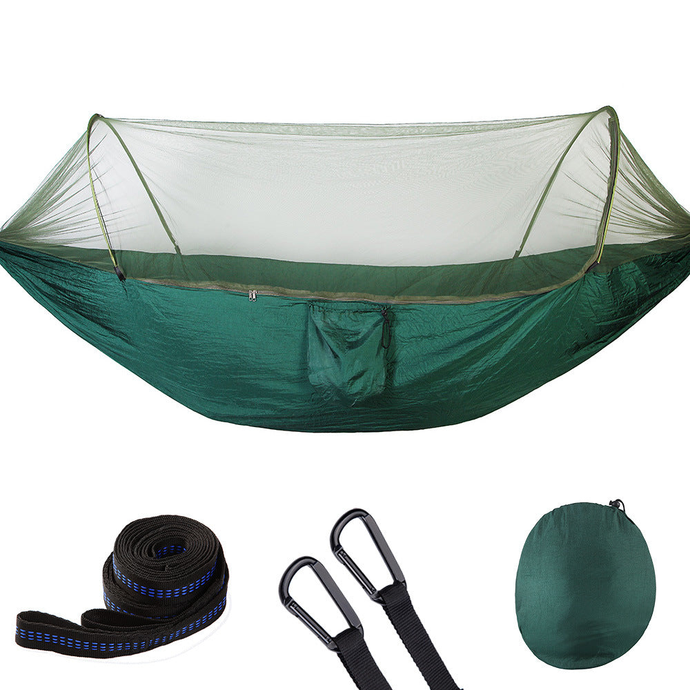 Fully Automatic Quick Opening Hammock With Mosquito Net Dark green